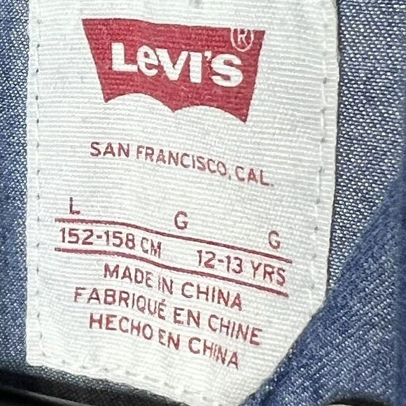 Levi's Girls Chambray Short Sleeve Denim Jean Dress Large - Picture 3 of 5